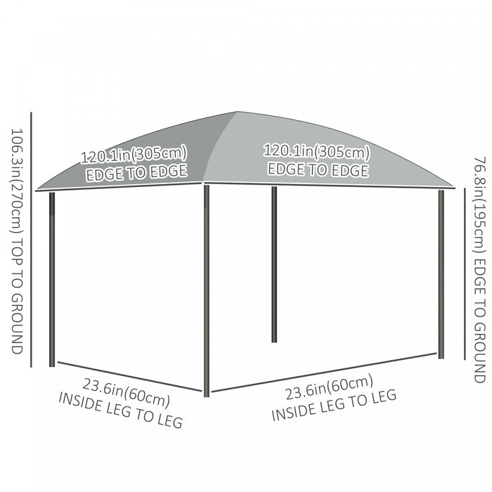 Outsunny 10' X 10' Outdoor Gazebo Canopy, Hardtop Gazebo With uv60+ Polycarbonate Roof, Solid Steel Frame, Central Hook, And curtains, For garden, lawn, backyard and deck
