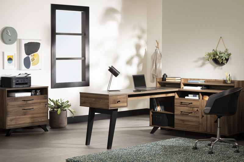 Helsy 2-drawer File Cabinet - Natural Walnut 