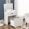 HOMCOM Vanity Set, Makeup Vanity Desk with Flip Top Mirror, White