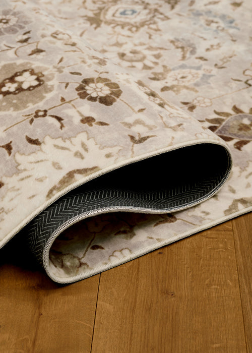 Lunelle Traditional Grey Washable Rug 5'0\" x 7'6\" Indoor Area Rug