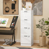 HOMCOM 4 Drawer File Cabinet with Lock Filing Cabinet for A4 Letter White