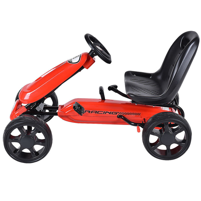 Costway Xmas Gift Go Kart Kids Ride On Car Pedal Powered Car 4 Wheel Racer Toy Stealth Outdoor