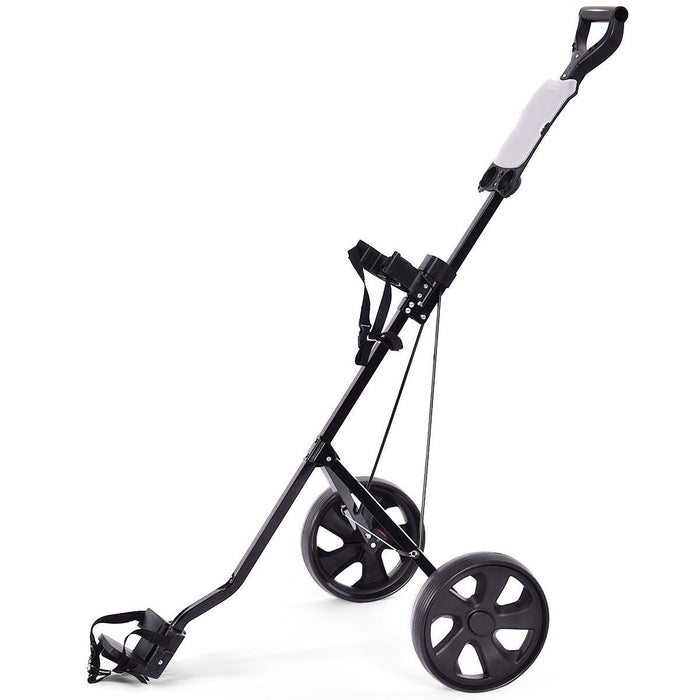 Costway Folding 2 Wheel Push Pull Golf Club Cart Trolley Swivel Scoreboard Lightweight