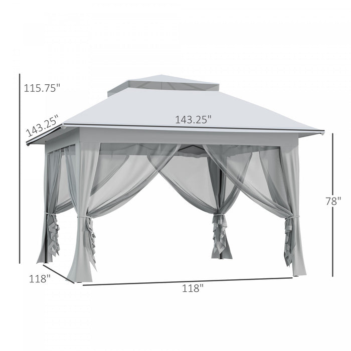 Outsunny 12' X 12' Pop-up Tent Gazebo Instant Canopy W/ Roller Bag