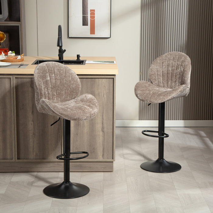 HOMCOM Bar Stools Set of 2, Swivel Counter Height Barstools with Back