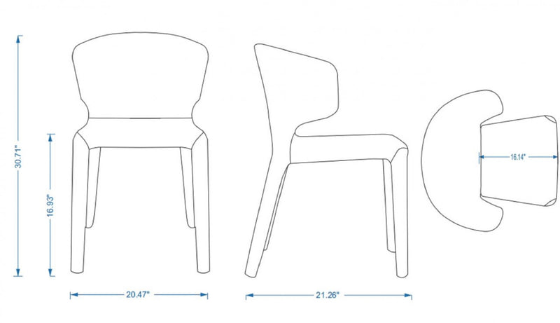 Conrad Mid-Century Modern Upholstered Dining Chair in Wheat - Set of 4