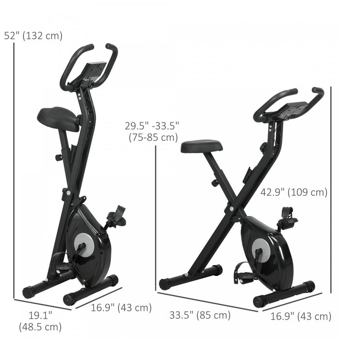 Soozier Foldable Exercise Bike With 8-level Magnetic Resistance, Black