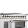 Forno Galiano 48" French Door Dual Fuel Range,White, 6.58 cu.ft. Double Ovens-FFSGS6356-48WHT | Cuisiniere a double combustible Galiano de 48 po, blanche, doubles fours de 6,58 pi³ – FFSGS6356-48WHT