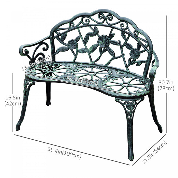 Outsunny 40\" Outdoor Garden Bench, Patio Garden Bench, Green