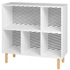 Manhattan Comfort Essex 33.66\" Low Bookcase with 5 Shelves - White & Zebra