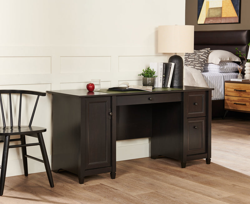 Edge Water 59\" Computer Office Desk with 3-Drawers & Cabinet - Estate Black