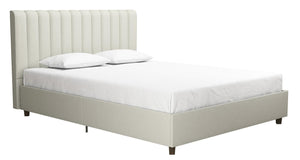 Novogratz Brittany Linen Queen Bed - Light Grey