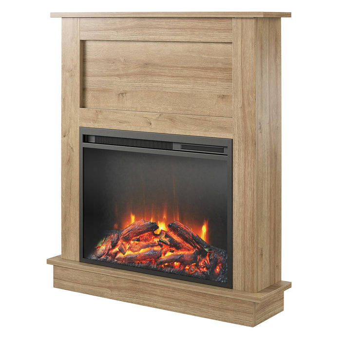 Ameriwood Home Ellsworth Electric Fireplace with Mantel - Natural