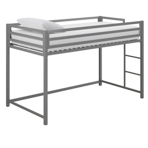 DHP Miles Metal Junior Twin Loft Bed - Silver