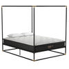 Cosmoliving Celeste Canopy Metal Queen Bed - Black/Gold