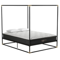 Cosmoliving Celeste Canopy Metal Queen Bed - Black/Gold