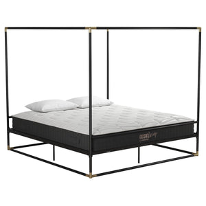 Cosmoliving Celeste Canopy Metal King Bed - Black/Gold