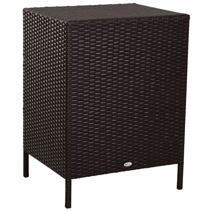 Outsunny 32\" Poolside Rattan Wicker Patio Organizer Storage Cabinet Bathroom Storage W/ 3 Large Drawers Garden Outdoor