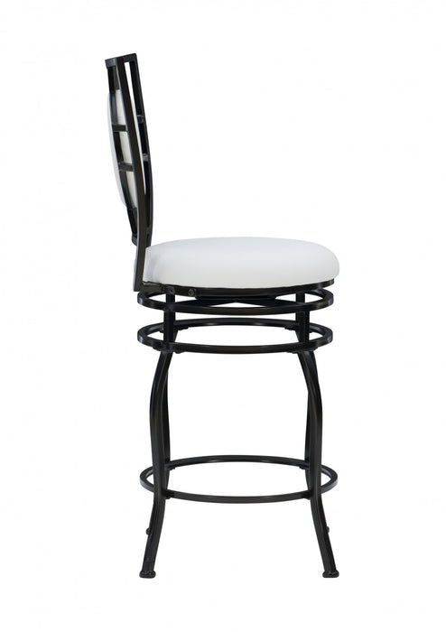 Townsend Faux Leather Adjustable Leg Bar Stool - Black