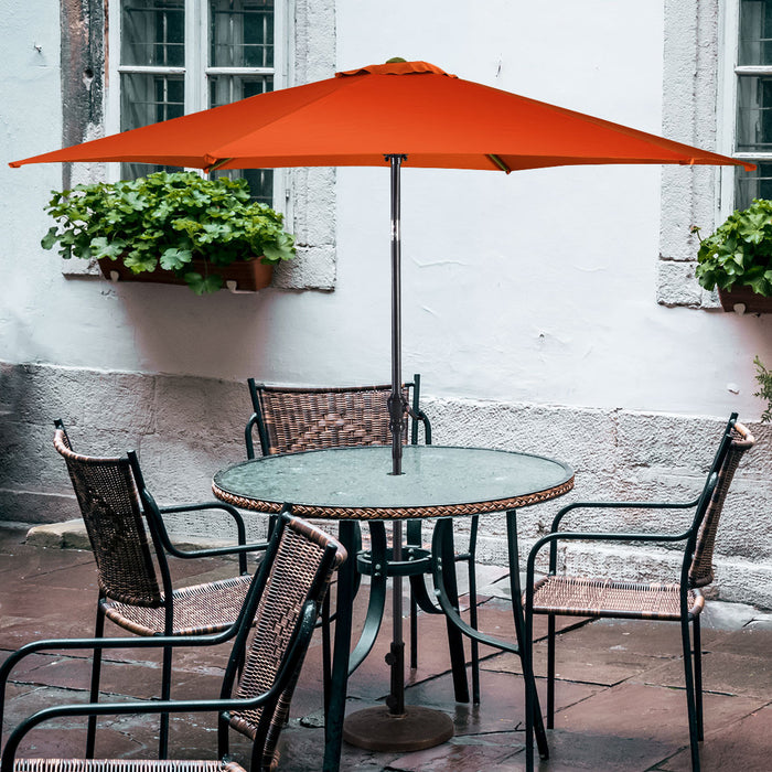 Costway 9FT Patio Umbrella Patio Market Steel Tilt W/ Crank Outdoor Yard Garden Orange