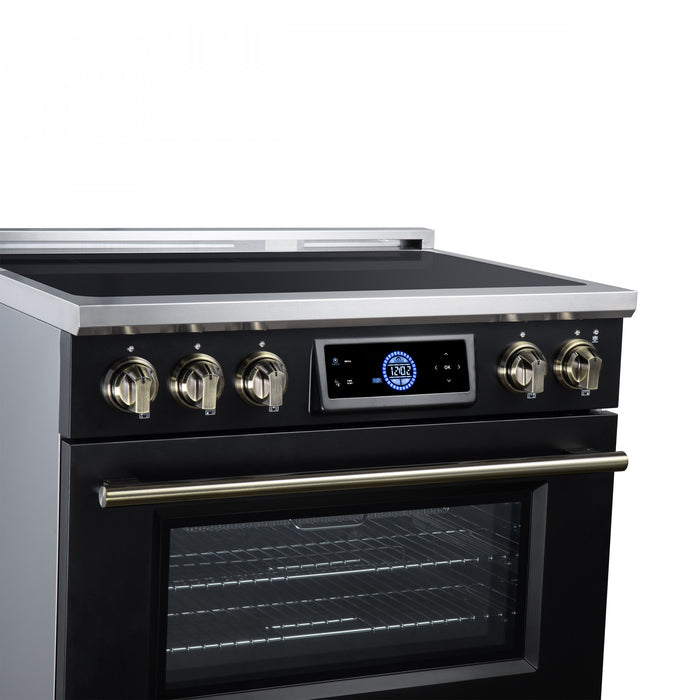 Forno Maximus 36 Inch Induction Range, Black, 5.36 cu.ft. - FFSIN0968-36BLK Electric Range