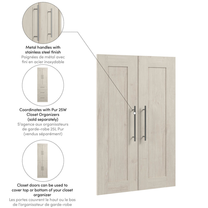 Bestar Pur 2-Door Set for Pur 25 W Closet Organizer - Ash Grey