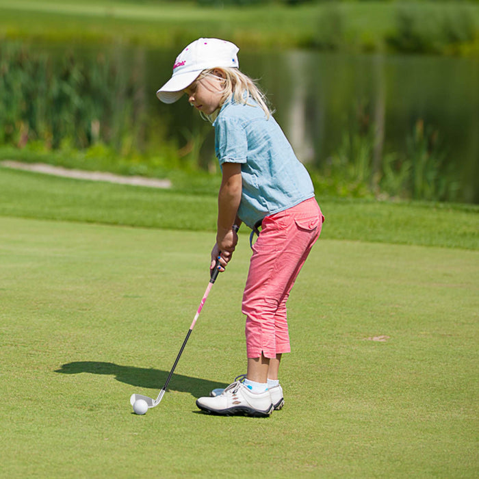 Ultimate Kids Golf Practice Set Junior Complete Golf Club Set For Kids Age 5-7 Years Old Pink