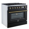 Forno Marco 36-inch Gas Range, Black ,4.32 cu.ft - FFSGS6277-36BLK | Cuisiniere a gaz Marco 36 pouces noire, 4,32 pi³ – FFSGS6277-36BLK