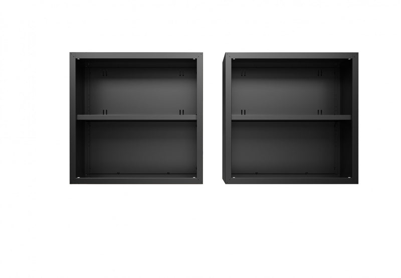 Fortress Modern 30\" Floating Garage Cabinet in Charcoal Gray - Set of 2 Garage Storage
