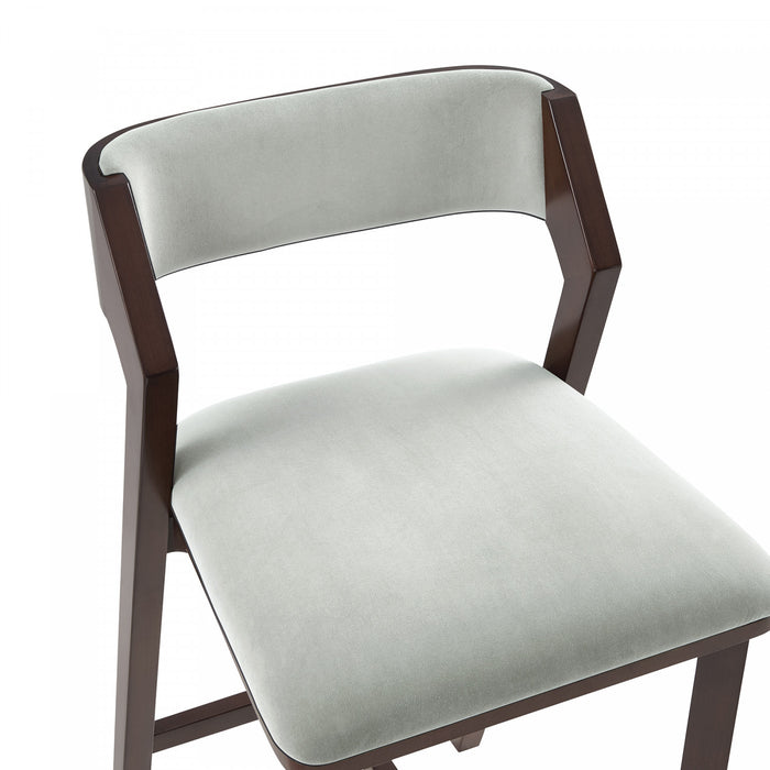 Patricia Modern Wood Upholstered Barstool in White Glacier Bar Stool