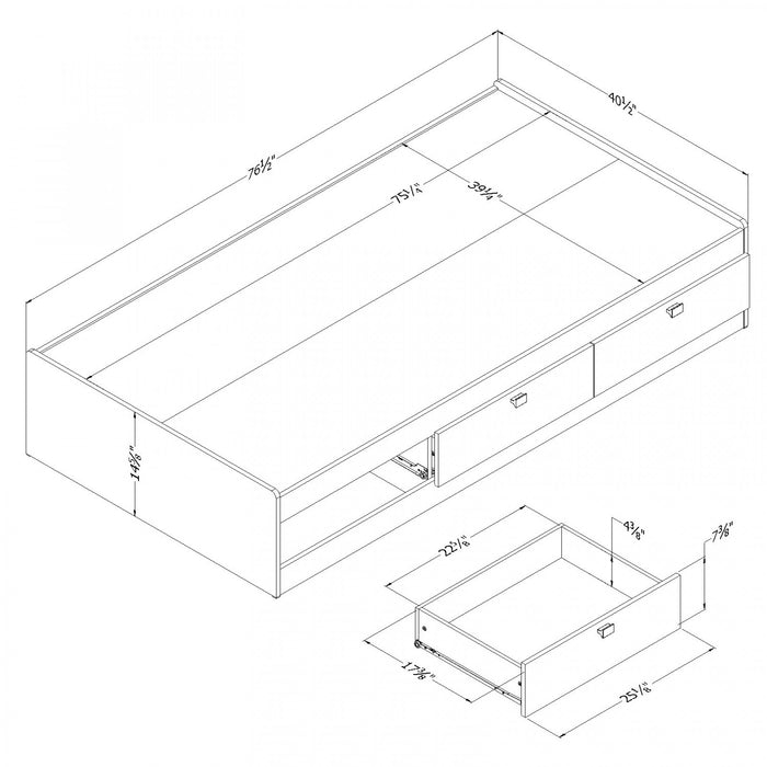 Spark Mate's Platform Storage Bed With 3 Drawers - Chocolate 