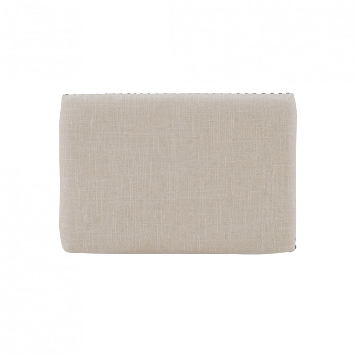 Claridge Linen-Look Fabric Backless Counter-Height Stool - Dark Walnut