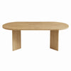 Ovalux 79 Inch Modern Oval Dining Table with Dual Pedestal Base and Wood Finish, Oak | Ovalux Table a Manger Ovale Moderne 79 po avec Base a Double Piedestal et Finition Bois, Chene