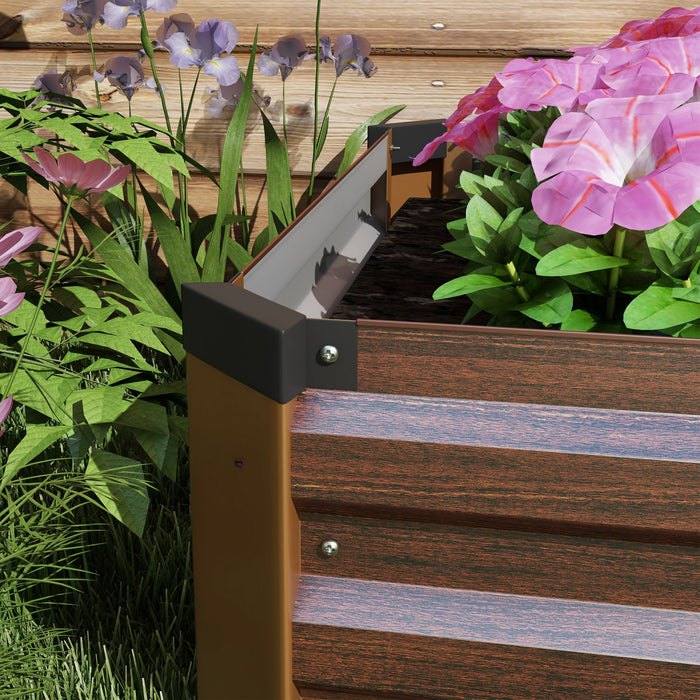 Outsunny 8x2x1ft Raised Garden Bed Large Galvanized Elevated Planter Box