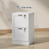 HOMCOM Office File Cabinet with 2 Drawers, Vertical Filing Cabinet, White