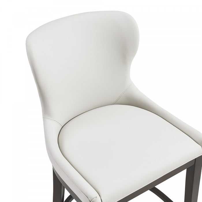 Blair Modern Wood Upholstered Counter Stool in White - Set of 3 Bar Stool