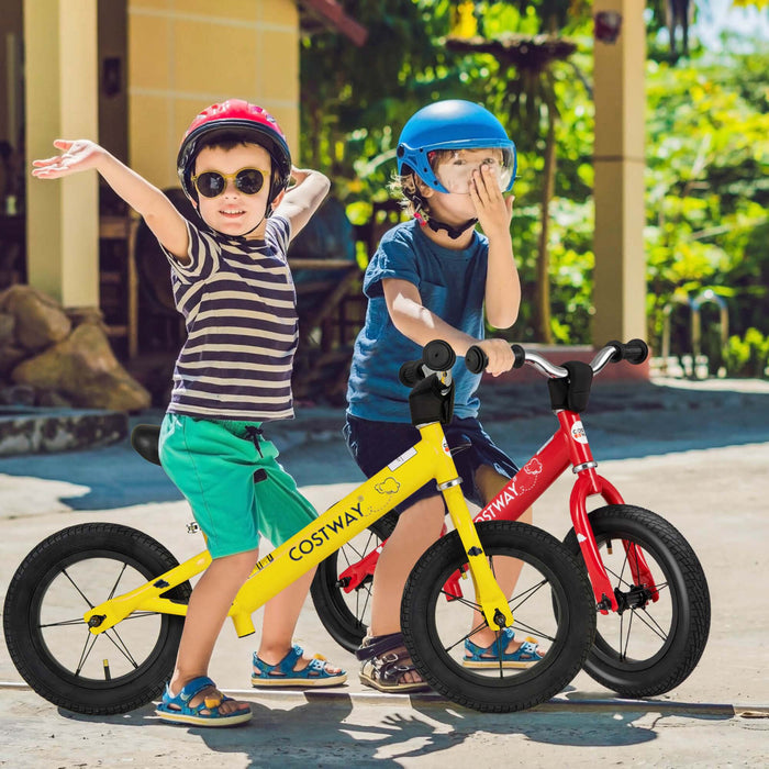Costway 12 Inch Toddler Balance Bike No Pedal Training Bicycle With Inflatable Rubber Tires Yellow