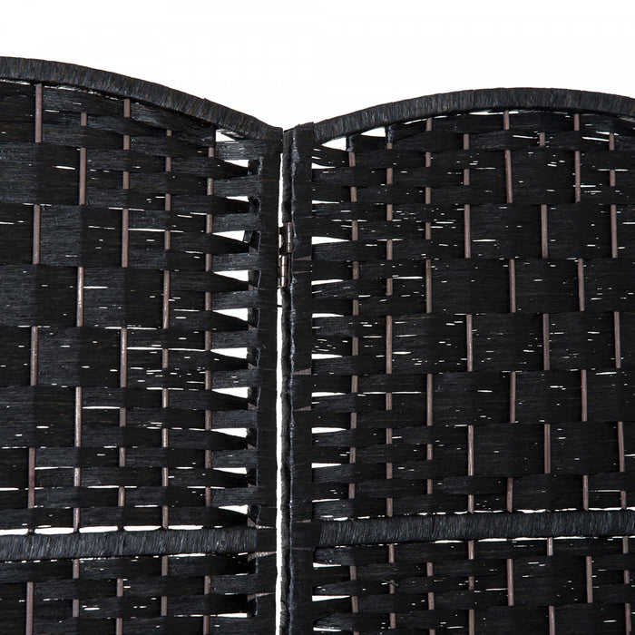 Homcom Double Hinged Woven Wicker Room Divider And Privacy Screens