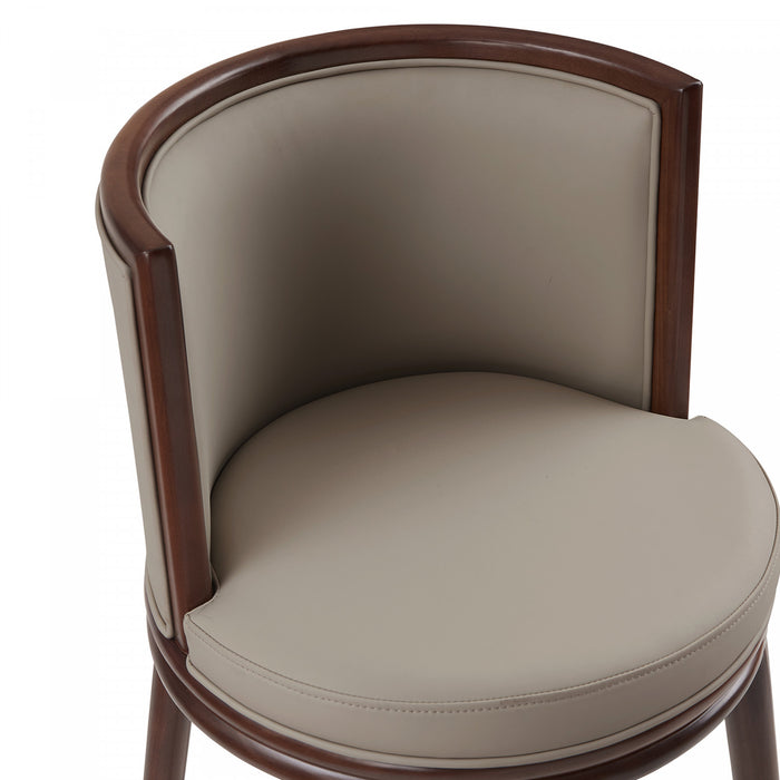 Evalyn Modern Wood Upholstered Counter Stool in Taupe - Set of 3
