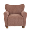 Wingate Cozy Wingback Armchair with Premium Fabric and Solid Wood Legs, Coral, Teak | Wingate Fauteuil Aile Confortable en Tissu Premium et Pieds en Bois Massif, Corail, Teck