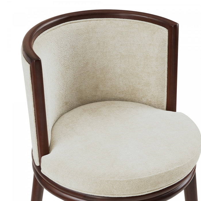 Evalyn Modern Wood Upholstered Counter Stool in Cream