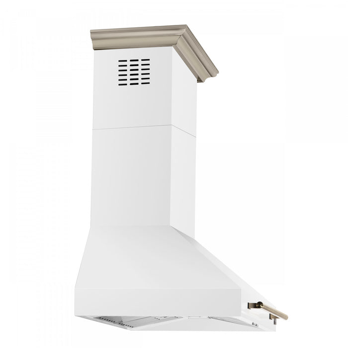 Forno Aria 36 Inch Wall-Mounted White Range Hood-FRHWM5095-36WHT