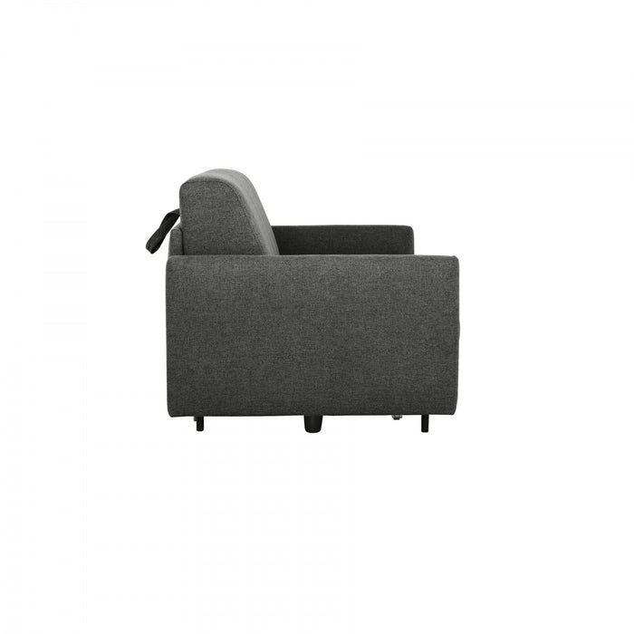 Brix 70 in. Textured Weave Euro Sofa Bed with Memory Foam Mattress - Graphite