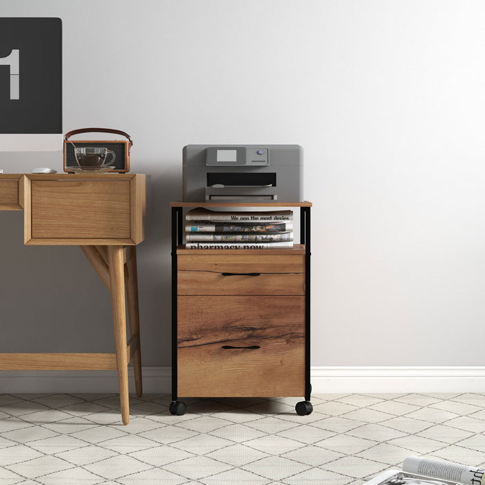 Vinsetto Mobile File Cabinet With Drawers, Hanging Bars For Letter A4