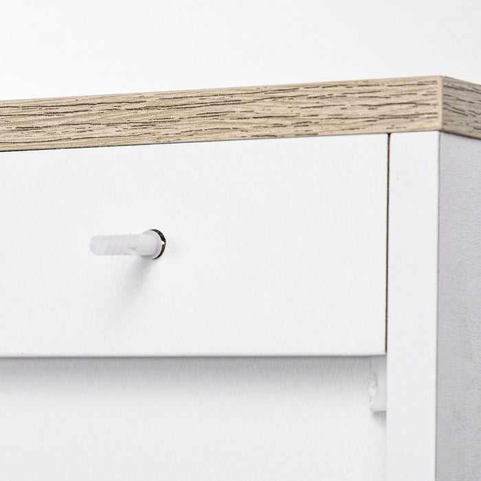 HOMCOM Storage Cabinet with Double Doors and Adjustable Shelf, White