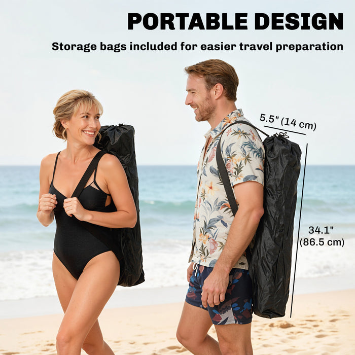 Outsunny Set of 2 Reclining Camping Chair, Folding Camp Chair, Black