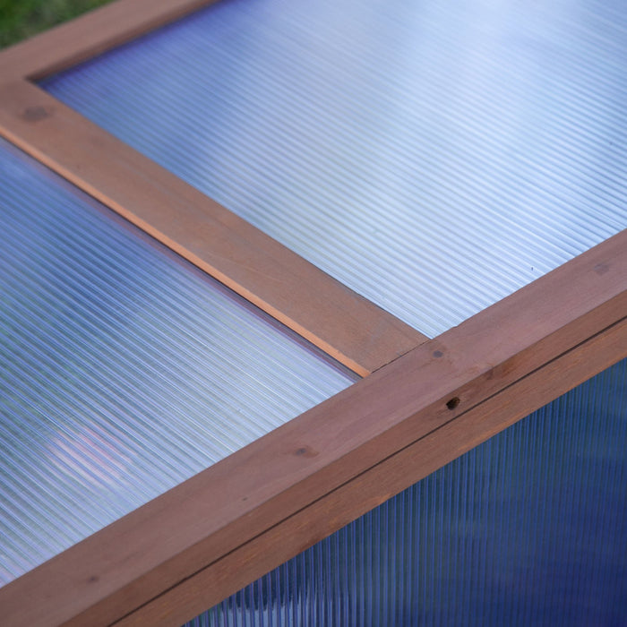 Outsunny 39\" X 26\" X 16\" Wooden Cold Frame Polycarbonate Planter Box, Brown