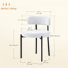 HOMCOM Dining Chairs Set of 2 Kitchen Chairs with Steel Legs, Cream White