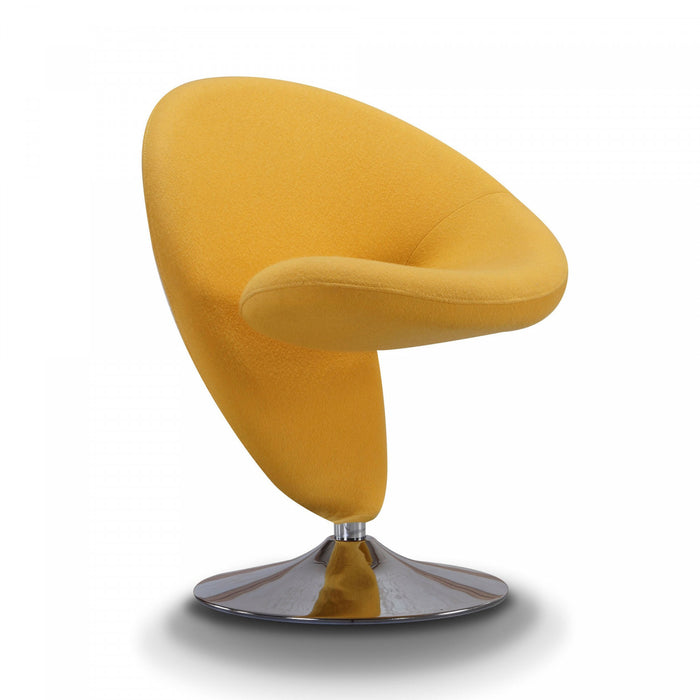 Curl Modern Wool Blend Swivel Lounge Chair in Yellow - Set of 2