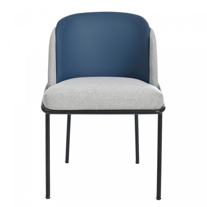 Olivia Set of 6 Modern Dining Chair with Slanted Legs and Adjustable Feet,Blue&Gray